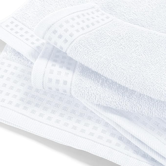 GLAMBURG Cotton 2 Pack Oversized Bath Sheet 35 x 70, Large Bath Sheet, Ultra Absorbent, Compact, Eco-Friendly and 100% Recyclable, Quick Drying and Lightweight Towel - White