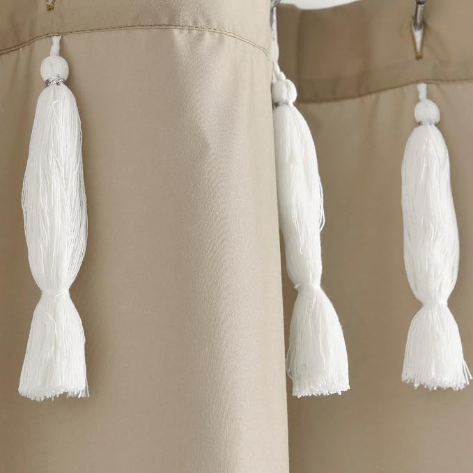 Lush Decor Boho Medallion Shower Curtain Single 72" W x 72" L Neutral - Boho Shower Curtains for Bathroom Decor - Beige Bathroom Curtain