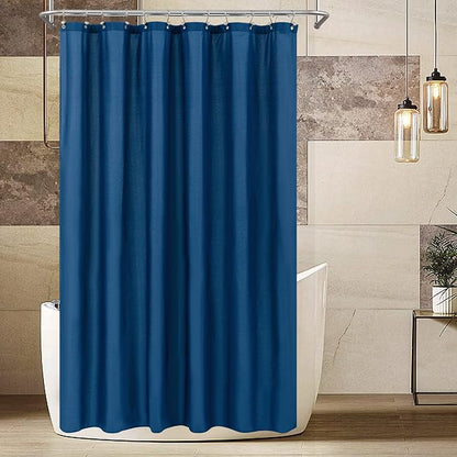ALYVIA SPRING Extra Long Waterproof Fabric Shower Curtain Liner Navy, 72x84 | 3 Magnets, Soft Cloth & Hotel Quality, Machine Washable, Light-Weight, Extra Long Size