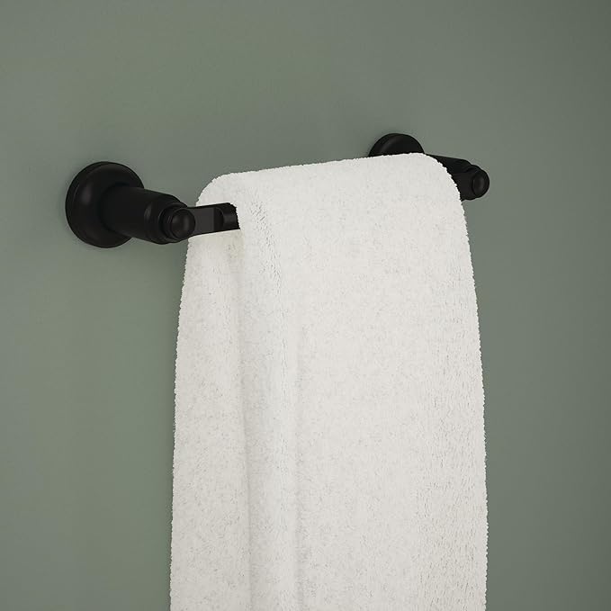 Delta Saylor 2-Piece Bathroom Set with 8 in. Hand Towel Holder and Toilet Paper Holder | Matte Black Bathroom Accessories | Bathroom Hardware Set