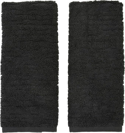 SKL Home CloudSoft Hand Towel Set, 2-Piece, 100% Cotton Luxury, Slate | Premium spa-level quality. 600 GSM weight. Ultra plush & absorbent. For use in the bathroom, kitchen, bar or any sink space.