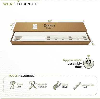 Zippity Burbank Picket Gate, White Vinyl DIY No Dig Kit | 3.5ftH x 5ftW, 1 Gate, Hardware Included, ZP19071