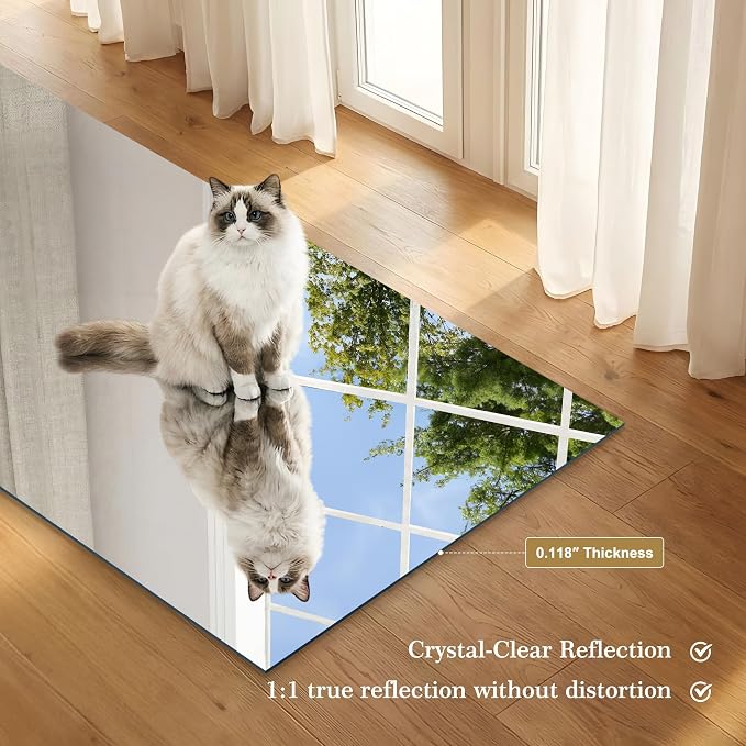 KOCUUY Large Frameless Mirror,36x40 Inch Rectangle Bathroom Vanity Mirror for Over Sink, Upgraded Shatterproof Unframed Design
