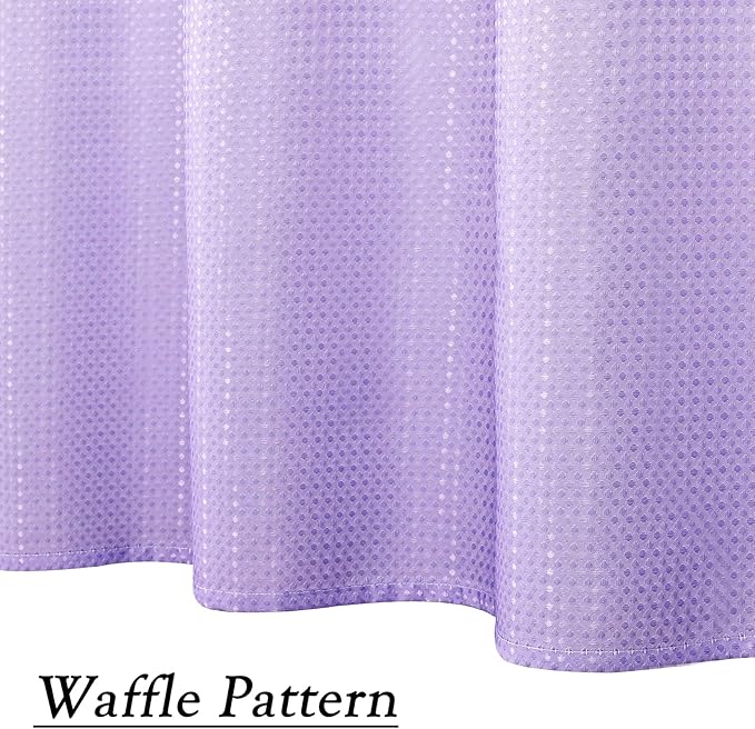 WEST LAKE Ombre Shower Curtain Lavendar Waffle Weave Microfiber Decorative No Hook Fabric Shower Curtain with Grommet Waterproof Machine Washable,Gradient White to Purple 70" Wx72 L