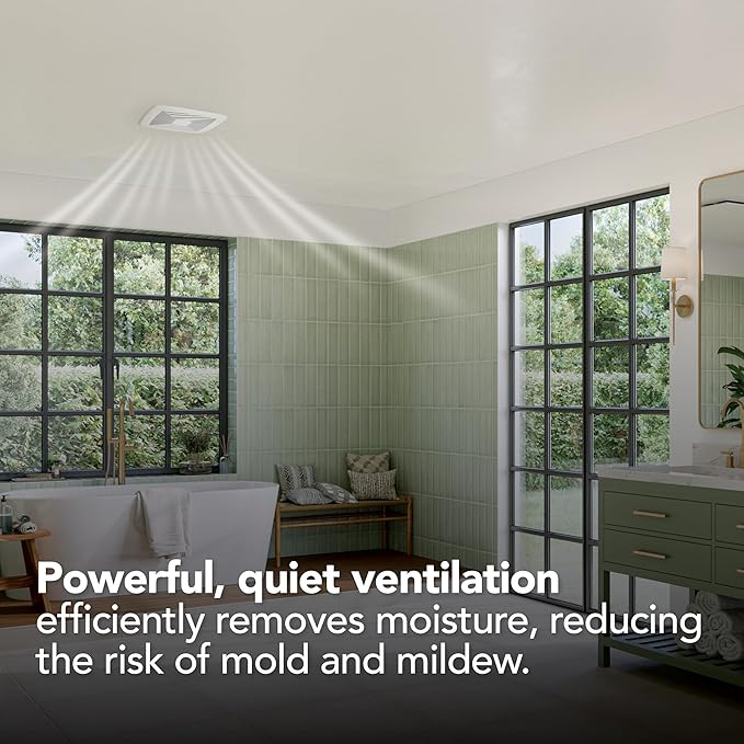 QT Series Very Quiet 110 CFM Ceiling Bathroom Exhaust Fan, .4 Sones, ENERGY STAR Certified