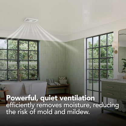 QT Series Very Quiet 110 CFM Ceiling Bathroom Exhaust Fan, .4 Sones, ENERGY STAR Certified
