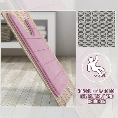 Yimobra Memory Foam Toilet Bath Mat U-Shaped, 24 X 20 Inches,Soft and Comfortable, Super Water Absorption, Non-Slip, Machine Wash and Easier to Dry for Bathroom Commode Contour Rug, Mauve