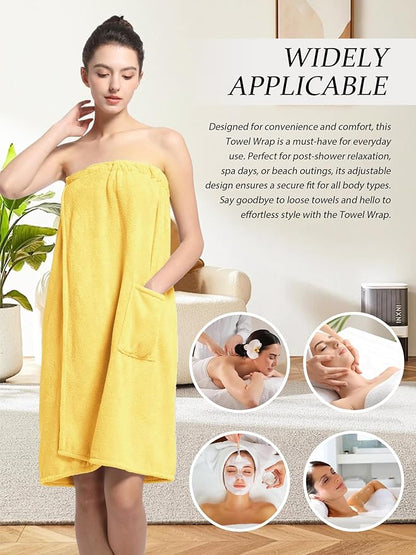 Women'S Soft Wrap Towel Full Length，Bath Robe After Shower Female Plush Long，Spa Bathrobes Lightweight With Pockets