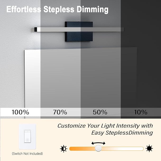 36Inch LED Bathroom Vanity Light Bar 5700K Dimmable Led Bathroom Light Over Mirror Modern Bath Wall Light Cool White ETL Certified 34W 2Pack