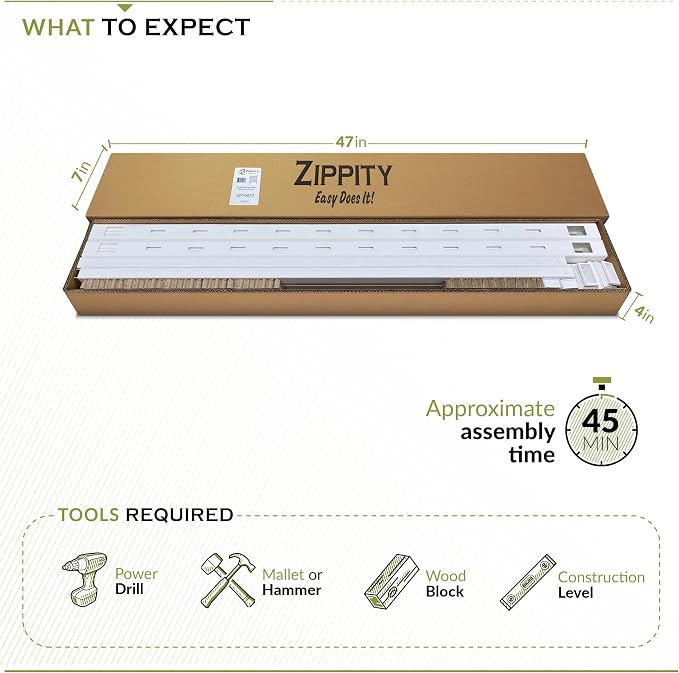 Zippity Burbank Picket Fence Panels, White Vinyl DIY No Dig Kit | 41inH x 44inW, 2 Panels, Temporary Barrier for Backyard, ZP19057