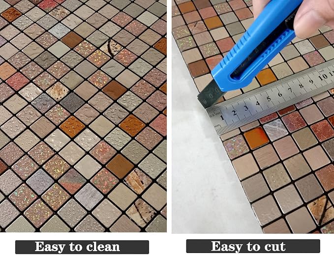 10-Sheet Peel and Stick Backsplash Tile for Kitchen, Self-Adhesive Backsplash Tile, Stick on Bathroom Vanities，Fireplace, Laundry Table (Color-2)