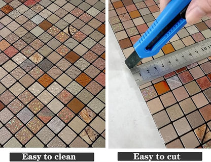 10-Sheet Peel and Stick Backsplash Tile for Kitchen, Self-Adhesive Backsplash Tile, Stick on Bathroom Vanities，Fireplace, Laundry Table (Color-2)