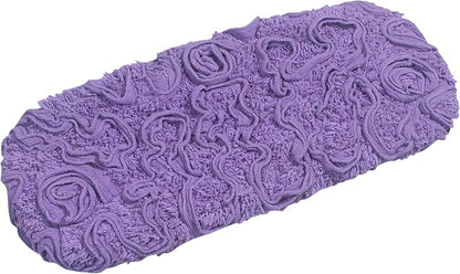 Home Weavers Bell Flower Toilet Tank Lid Cover – 10"x22", 100% Cotton, Tufted, Soft & Absorbent, Non-Slip, Machine Washable Bathroom Décor, Purple