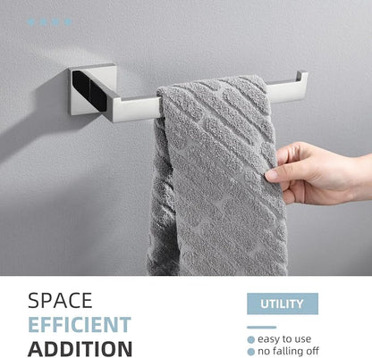 Angle Simple Towel Holder for Bathroom, Hand Towel Bar, Polished Chrome | Rustproof SUS304 Stainless Steel, Open Arm Hanger with Clean Modern Style, Use for Kitchen Shower Vanity Sink, Screw Mount