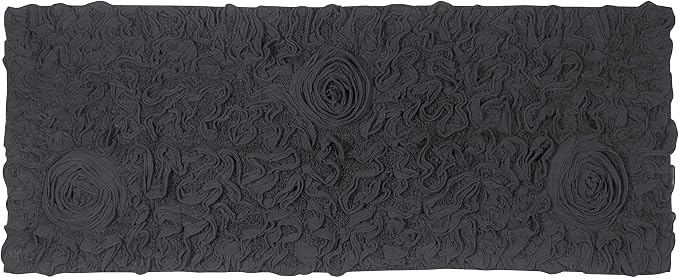 Home Weavers Bell Flower Collection 100% Cotton Tufted Bath Rugs, Extra Soft and Absorbent Bath Rugs, Non-Slip Bath Mats, Machine Washable, Bath Mats for Bathroom Floor and Tub, 21"x54" Runner, Gray