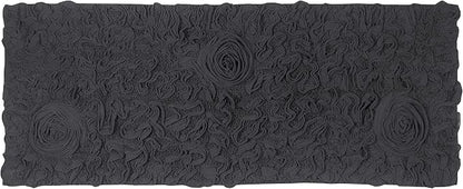 Home Weavers Bell Flower Collection 100% Cotton Tufted Bath Rugs, Extra Soft and Absorbent Bath Rugs, Non-Slip Bath Mats, Machine Washable, Bath Mats for Bathroom Floor and Tub, 21"x54" Runner, Gray