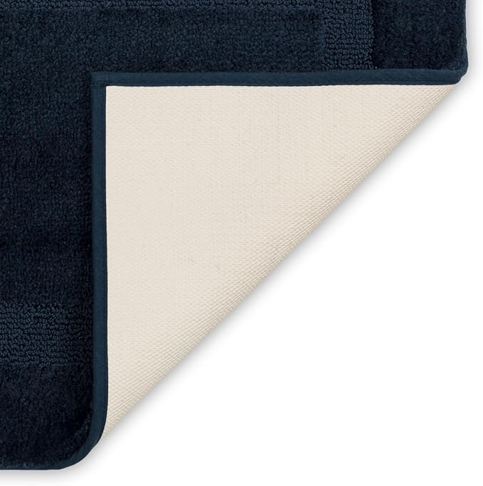 Mohawk Home Prestige Casual Solid Navy Blue 2' X 3' 4" Bath Mat Perfect for Bathroom