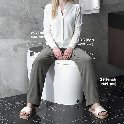 ‌VANCOCO Smart Toilets with Built-in Bidet,One-Piece Toilets with Toilet Bidet,Smart Toilets and Bidets with Night Light & Heated Seat,Warm Water Wash & Air Dryer
