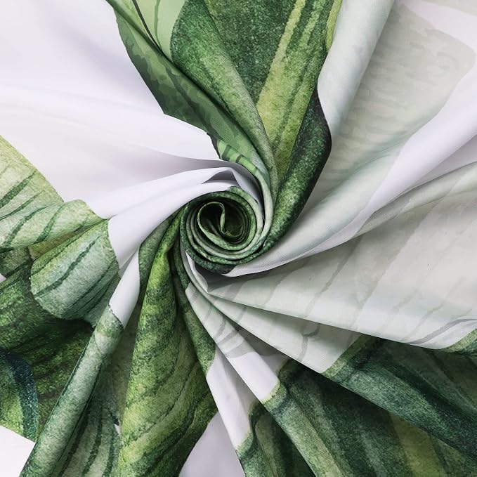Shower Curtain Tropical Green Plant Shower Curtains for Bathroom, Leaf Shower Curtain, Botanical Shower Curtain Sets, Sage Shower Curtains Waterproof Bathtub Curtain 72x72 Inch with Hooks