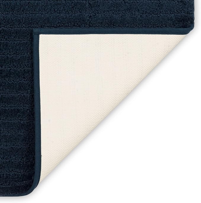 Mohawk Home Sanctuary Casual Solid Navy Blue 1' 8" X 2' 10" Bath Mat Perfect for Bathroom