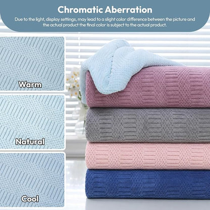 JML Microfiber Bath Towels, 2 Pack, 27x55 in, Light Blue | Soft, Super Absorbent, Quick Dry, Lint-Free, Lightweight Bathroom Towel with Hanging Loop for Daily Use