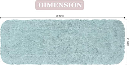 Home Weavers Radiant Collection 100% Cotton Bathroom Rugs Set, Machine Washable Rug, Extra Soft and Absorbent Bath Rug, Kitchen Mat, Bath Mat Set, Bath Floor Mat Non Slip, 21"x54" Runner, Sky Blue
