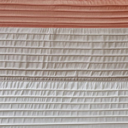 Madison Park Amherst Bathroom Shower Curtain Faux Silk Pieced Striped Modern Microfiber Bath Curtains, 72x72 Inches, Coral