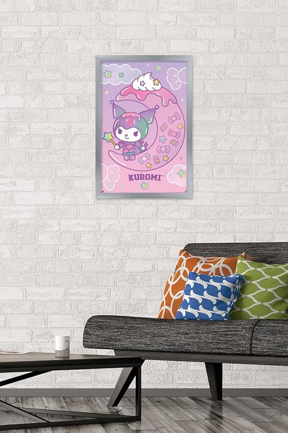 Hello Kitty and Friends: 24 Dreamland - Kuromi Wall Poster, 22.4L" x 14.7W", Silver Framed Version