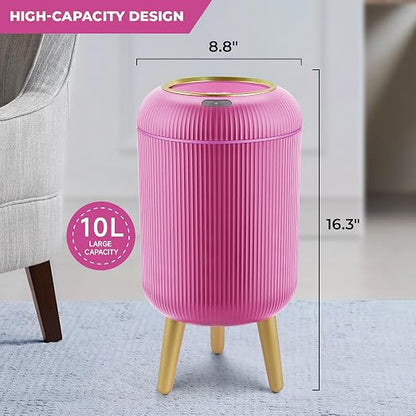 Pukomc Smart Sensor Wastebasket, Convenient and Hygienic Easy to Use | Technology Sensor Waterproof Wastebasket Plastic Trash Can for Kitchen, Bathroom, Bedroom, Living Room, Office and Outdoor