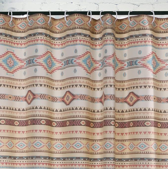 Greenland Home Fashions Fabric Sensations Shower Curtain, Stylish Bathroom Decor, Machine Washable, 72 inches x 72 inches, Phoenix