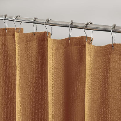 OVZME Gold Stall Fabric Shower Curtain 36 x 72 Inch, Soft Waffle Small Shower Curtain for Bathroom with Texture for Narrow Stall Size, Machine Washable Water Resistance, Hotel Style