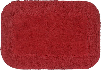 Home Weavers Radiant Collection 100% Cotton Bathroom Rugs Set, Washable Rug, Soft Cotton Extra Soft and Absorbent Bath Rug, Kitchen Mat, Bath Mat Set, Bath Floor Mat Non Slip, 17"x24" Rectangle, Red