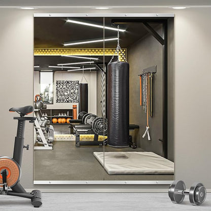 Home Gym Mirror for Wall, 60x25x2PCS Frameless Full Length Mirror, Silver | HD Shatterproof Glass, Easy Wall Mount, Large Body Mirrors for Home Gym, Workout, Bedroom, Garage