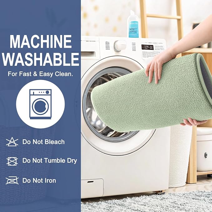 OLANLY Memory Foam Bathroom Runner Rugs 45x27, Absorbent Mat, Sage Green | Soft Quick Dry Bath Rugs, Non-Slip Carpet, Machine Washable Mat for Bathroom Floor, Tub and Shower, Home Decor Accessories