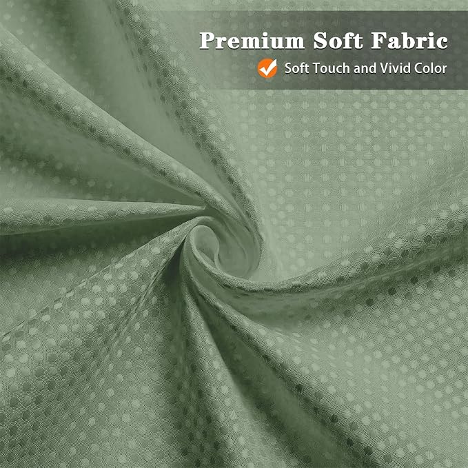 Shower Curtain Set, for Bathroom Decor 72" x 72", Sage Green | Waffle Textured Modern Solid Waffle Textured Cloth Waterproof Matching Window Shower Curtain 36 x 30 Inches