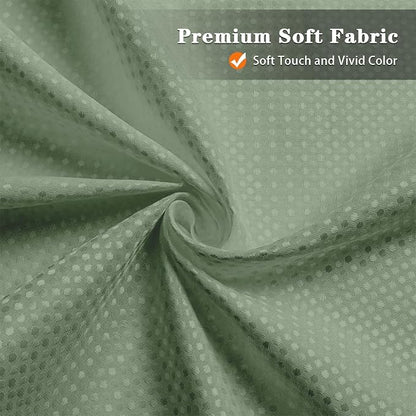 Shower Curtain Set, for Bathroom Decor 72" x 72", Sage Green | Waffle Textured Modern Solid Waffle Textured Cloth Waterproof Matching Window Shower Curtain 36 x 30 Inches