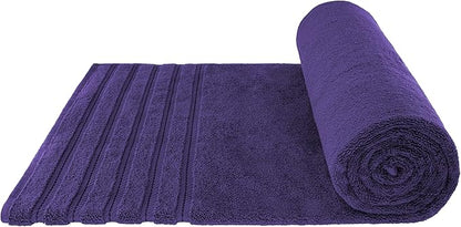 American Soft Linen 35x70 Jumbo Large Bath Towel, 600 GSM 100% Cotton Turkish Bath Sheet, Oversized Luxury Bath Towel for Bathroom Beach and Pool, Purple