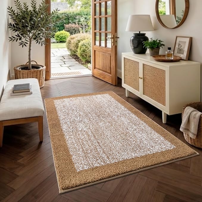 48x32 Large Bathroom Rugs Washable Non Slip, Coffee Bath Mat for Bathroom Floor Tub, Soft Absorbent Quick Dry Mats for Shower, Bathtub,Home Decor