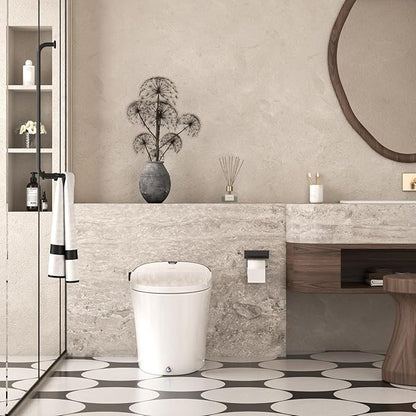 Smart Toilet with Bidet Built in, Luxury Bidet Toilet with Tank, Foam Dispenser for Self-Cleaning Shield, Heated Seat, Instant Warm Water & Dryer, Pump-Assist & Kick Flush, Digital Display