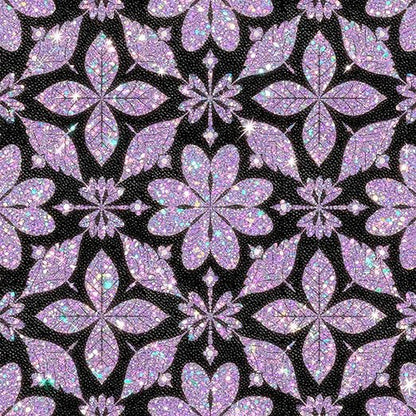 Purple Sparkle Geometric Peel and Stick Floor Tiles 12x12 Inch 10PCS | Purple floral geometric pattern with a printed sparkle look vinyl tiles for kitchen bathroom entryway and indoor decor