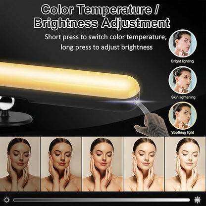 Wireless Vanity Lights for Mirror, Rechargeable Battery Operated Stick on Lamp, Adjustable Makeup Light, Cordless Magnetic LED Bar Renter Friendly Lighting Decor Gift, Black