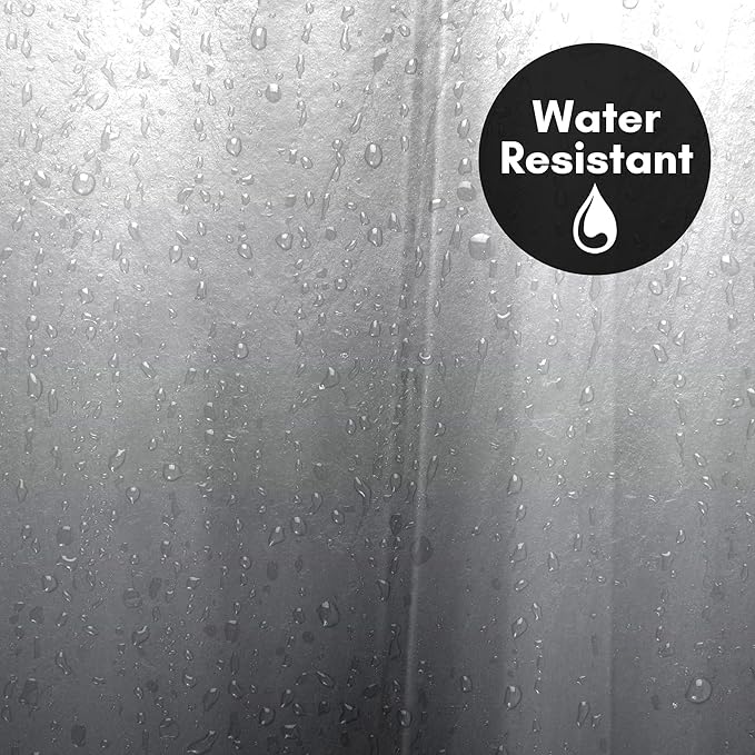 Americanflat 71x74 Grey Ombre Shower Curtain - Water-Resistant Long Shower Curtain with Durable Grommets and 12 Hooks - 100% Polyester