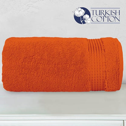 Elegant Comfort Premium Super Soft Highly Absorbent 1 Piece Oversized Bath Sheet - 40" x 80" inch, Luxurious Hotel Spa Quality 100% Turkish Cotton Extra Large Bath Towels for Adults, Orange