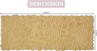 Home Weavers Bell Flower Collection 100% Cotton Tufted Bath Rugs, Extra Soft and Absorbent Bath Rugs, Non-Slip Bath Mats, Machine Washable, Bath Mats for Bathroom Floor and Tub, 21"x54" Runner, Yellow