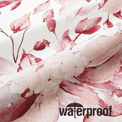 Pink Eucalyptus Shower Curtain, Watercolor Floral Print, 72x78 | Watercolor Plant Leaves Floral Print, Waterproof Fabric Bathroom Decor, Machine Washable, Rustproof Grommets