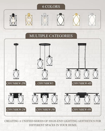 5-Light Oil Rubbed Bronze Bathroom Light Fixtures Over Mirror, 38" UL-Listed Modern Farmhouse Wall Sconce Lights with Milk White Frosted Glass and Metal Cage for Bath, E26, CH9176ORBW-5W