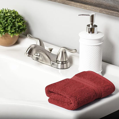 Superior Egyptian Cotton Ultra Plush & Absorbent, 10 Piece Set, Red | Quick Dry, Soft Luxury Towel Set, Bath Essentials, Guest Bath, Spa, 2 Bath, 4 Hand, 4 Face Towels, Madeline Towels