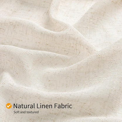 Boho Farmhouse Shower Curtain Set, Linen Cotton Fabric Shower Curtain with Macrame Lace Decor, Modern Bohemian French Country Chic Bathroom Curtain with PEVA Liner 72x72 - Beige/Cream | Farmhouse Shower Curtain with Macrame Decor, Bohemian Cotton Frenc...