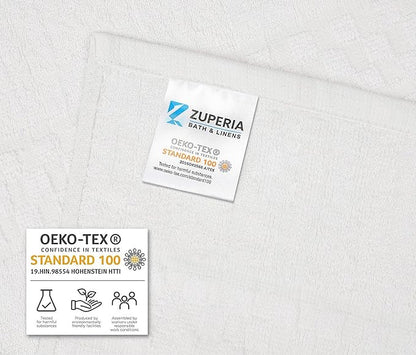 ZUPERIA 7-Pack White Bath Towels - 30" x 54" - Ultra Soft 100% Cotton Large Bath Towels- Highly Absorbent for Bathroom, Pool, Gym, Spa, and Hotel Use