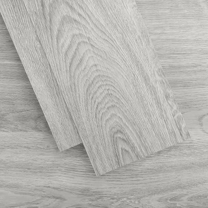 MULGREAT Peel and Stick Floor Tile, 54 Sq.Ft Self Adhesive Vinyl Flooring Plank, 36 Pieces Waterproof Heavy Duty Wood Grain Tiles, 36"x6" DIY Planks for Laundry Kitchen Bathroom Apartment Grey